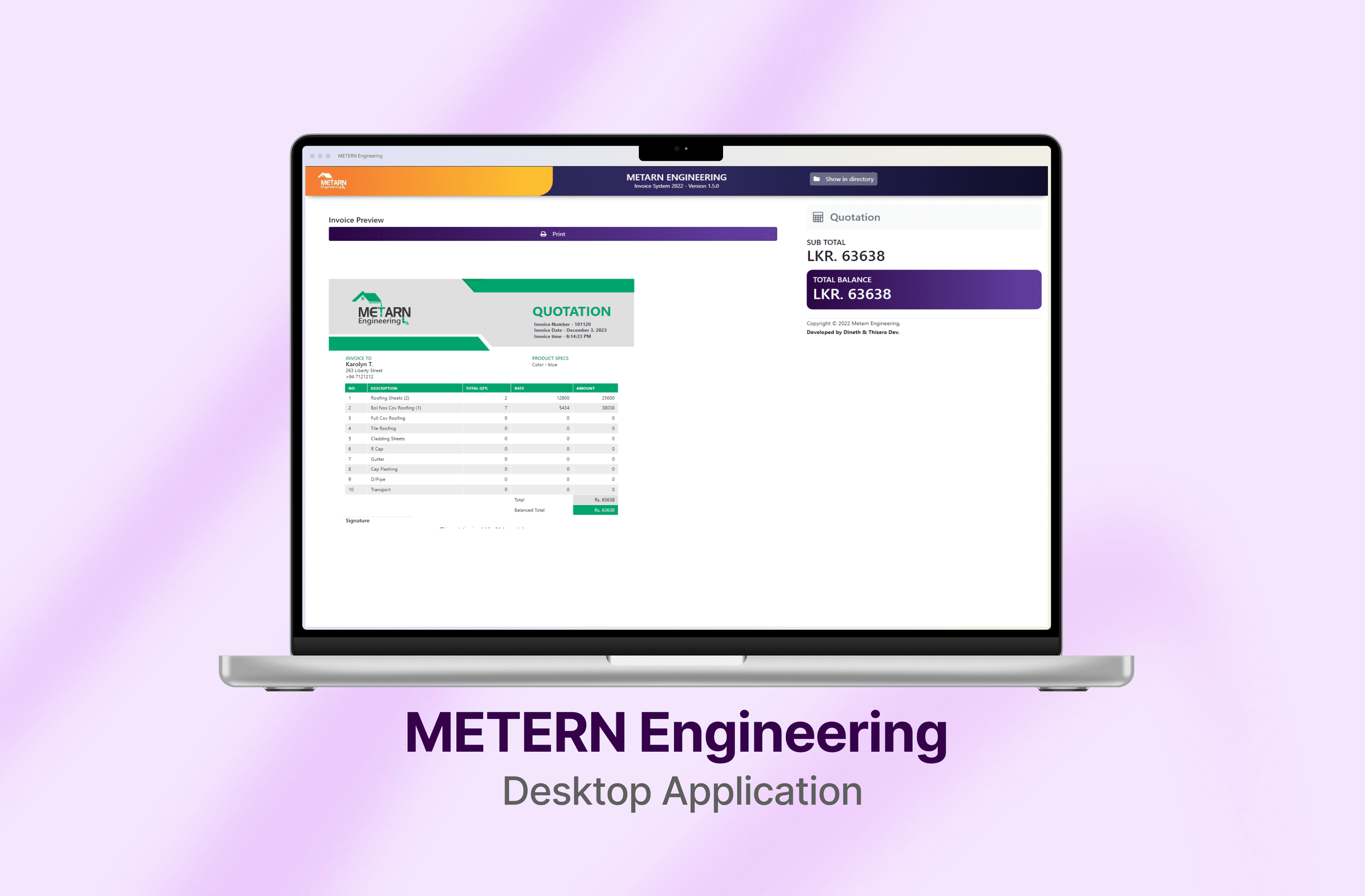 Engineering Billing Desktop App